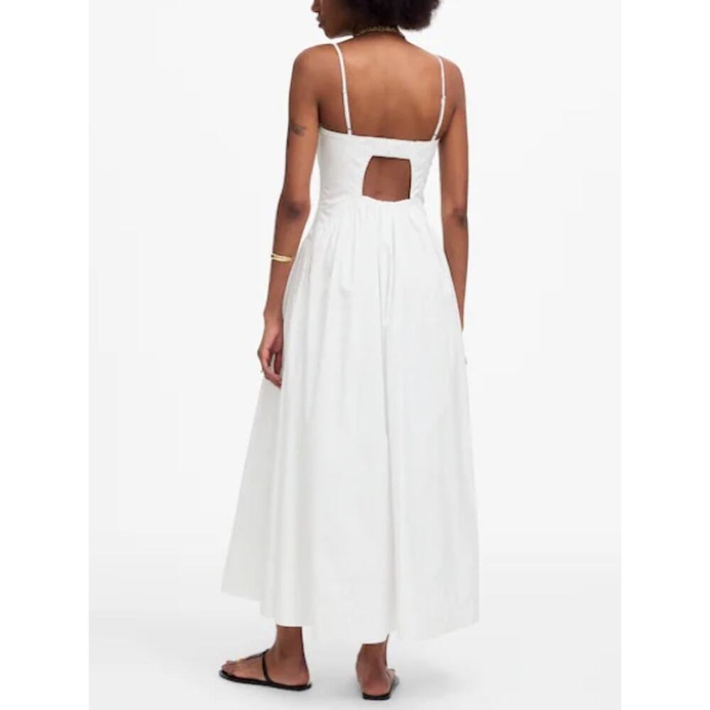 Madewell Poplin Seamed Maxi Dress in white Size 8